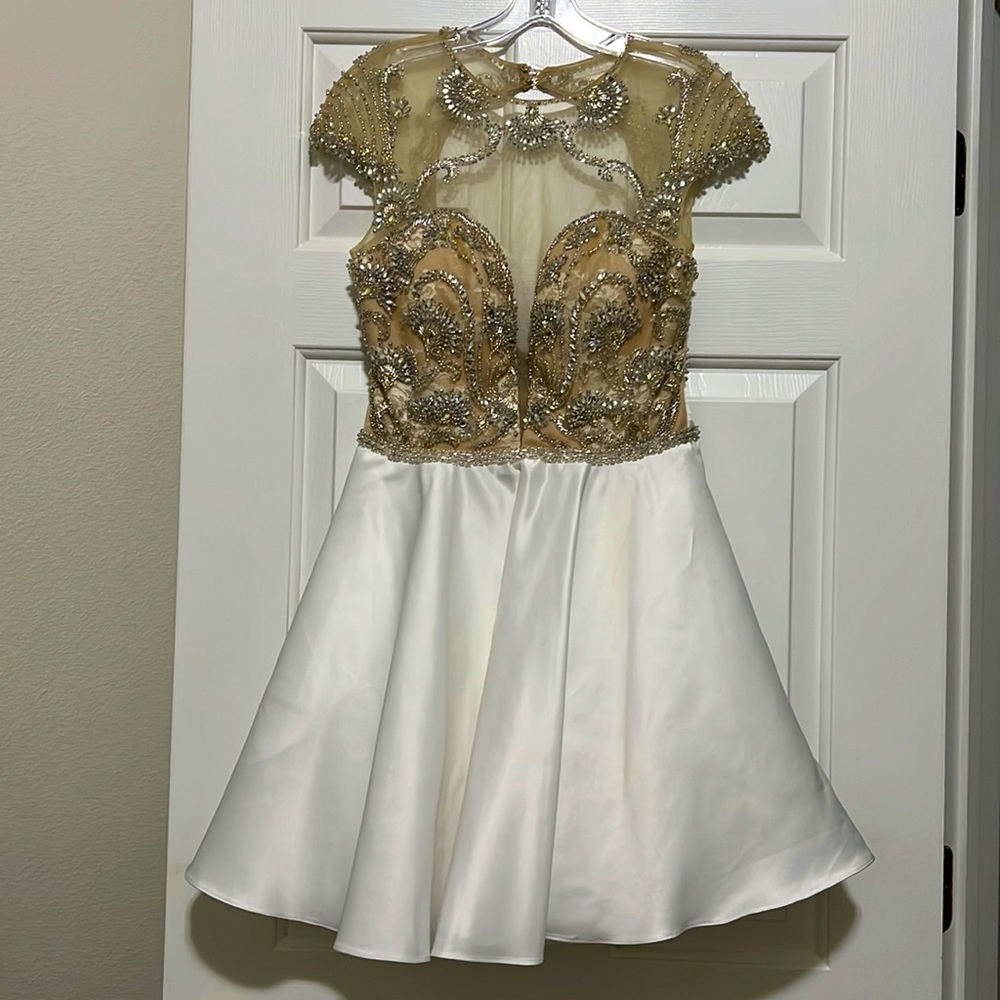 White and nude dress homecoming